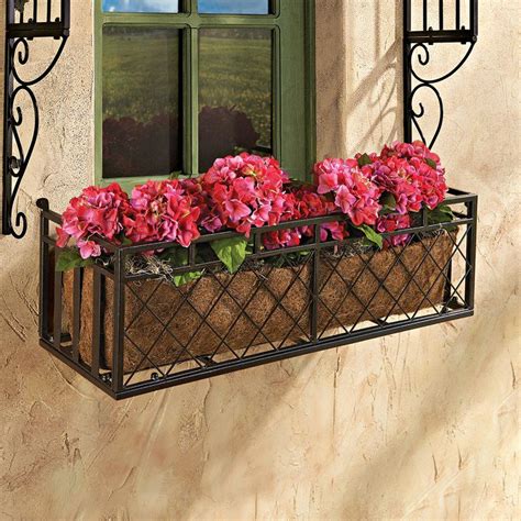 tubular steel window box planter|wrought iron window boxes.